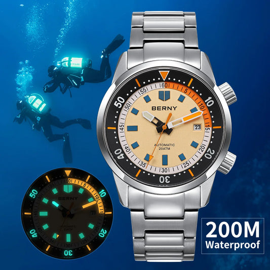 BERNY Automatic Diving Watch for Men.