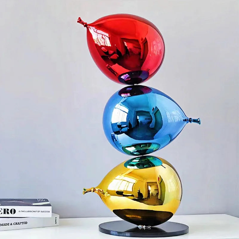 Fiberglass Colorful Balloon Sculpture Ornaments, Modern and Simple.