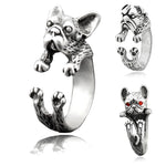 French Bulldog & English Bulldog Pet Ring Anel For Women Dog Animal Midi Finger Metal Rings For Girls Men Jewelry Gift