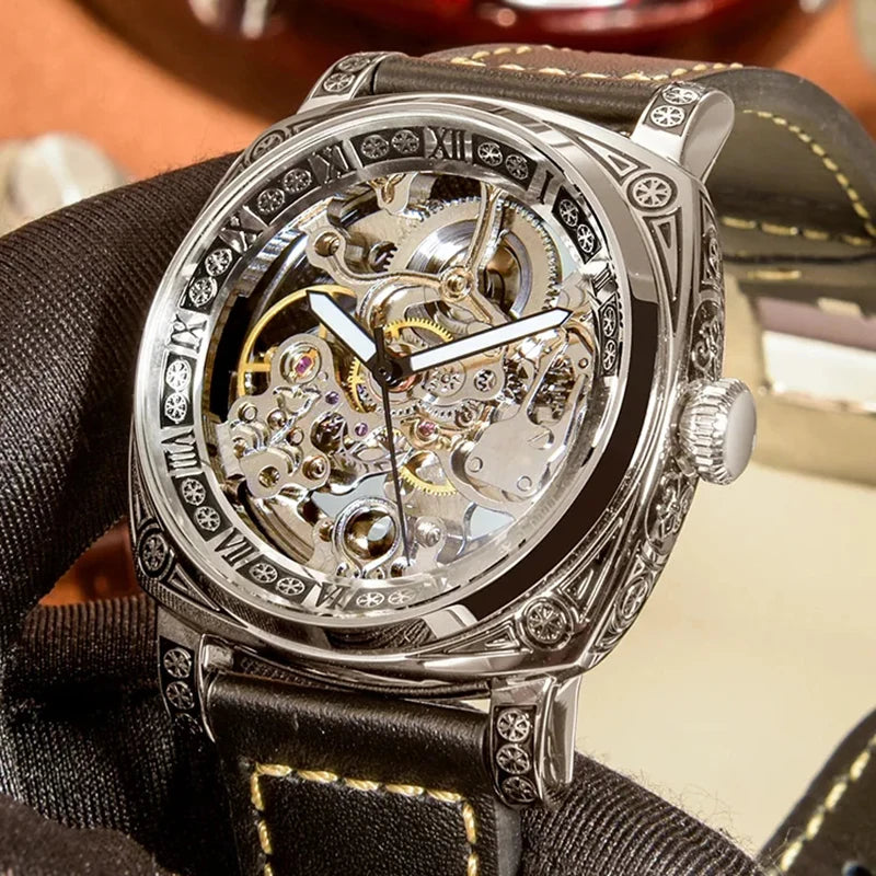 Authentic Brand Carved Watches Fully Automatic men watches.