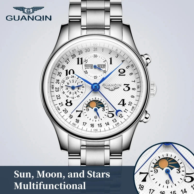 GUANQIN Mechanical Luxury Moon Phase Men&