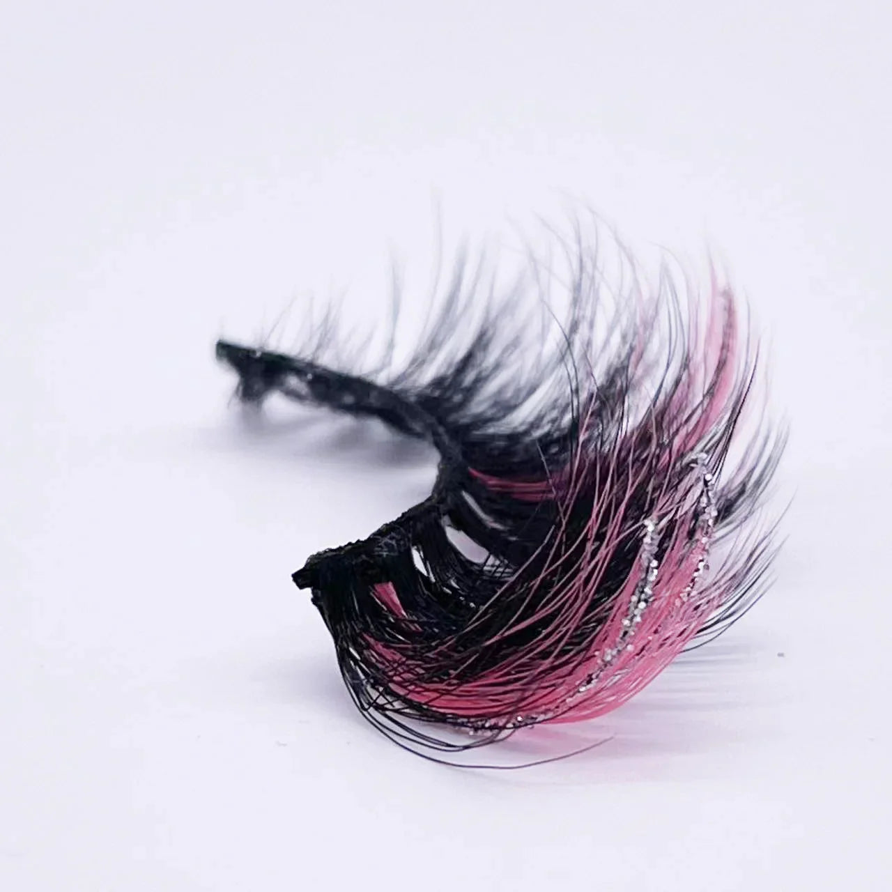 New glitter ombre Colored Lashes 20MM Mink Lashes Wholesale Dramatic Colorful Natural Eyelashes Extension Make up Fake Eyelashes