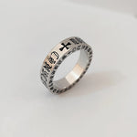 Discover the vintage charm of ACHEZON's Retro Punk Stainless Steel Cross Couple Ring