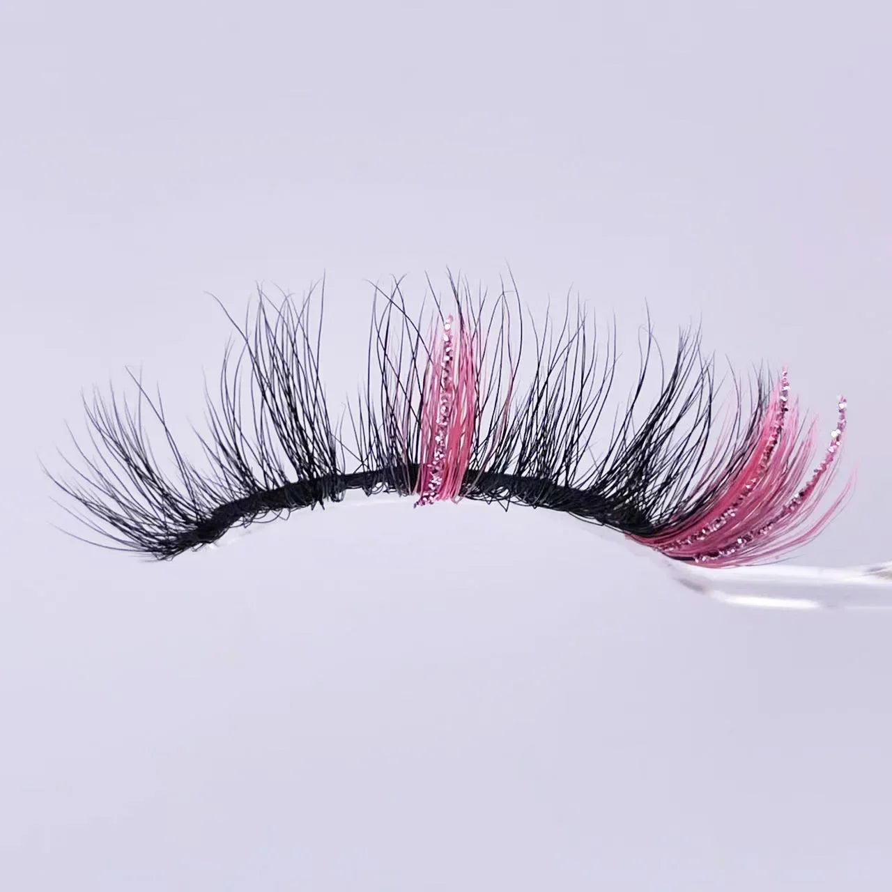 New glitter ombre Colored Lashes 20MM Mink Lashes Wholesale Dramatic Colorful Natural Eyelashes Extension Make up Fake Eyelashes