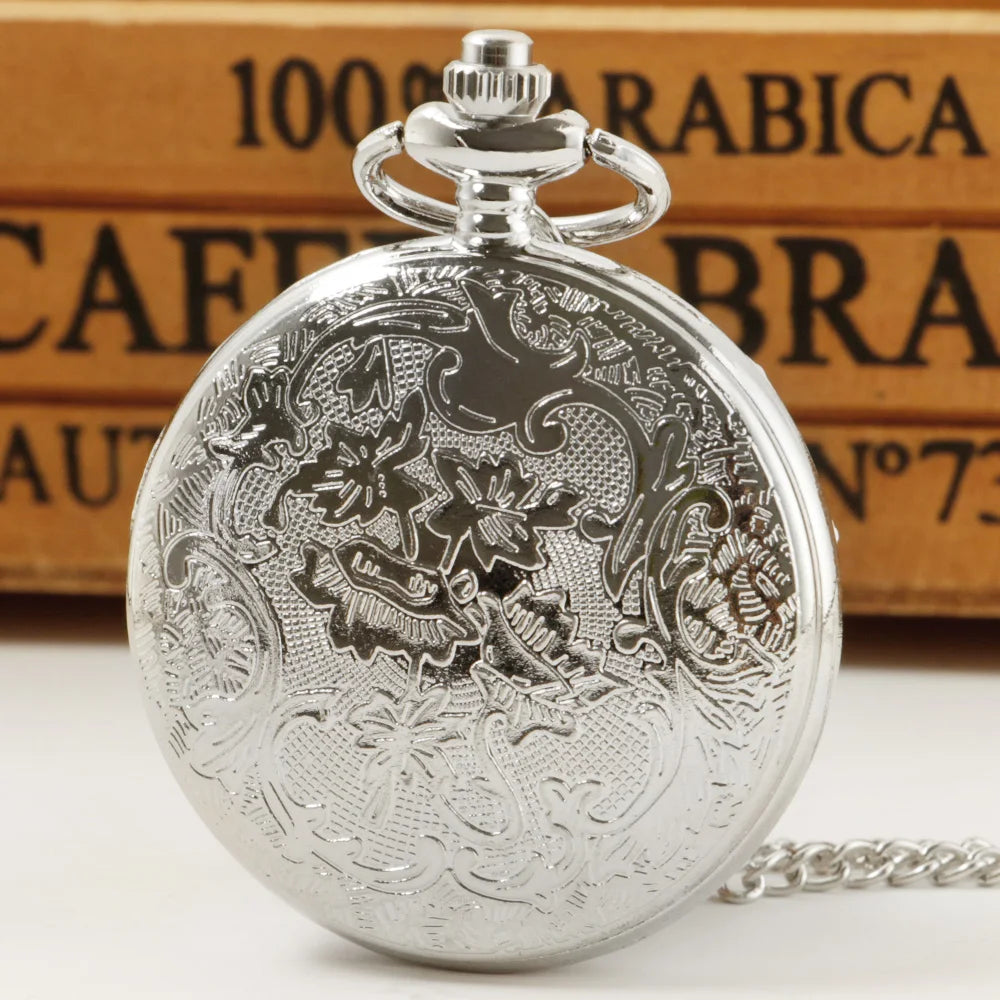 Creative Golden Spider Pattern Hollow out Design Pocket Watch.