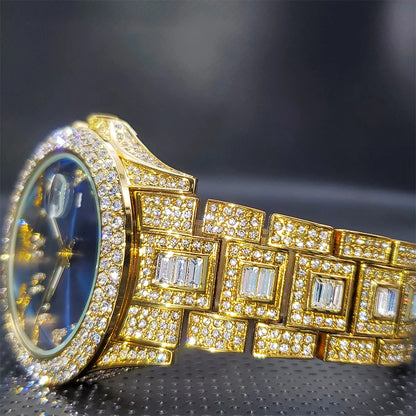 New Luxury Diamond Men Watch Iced Out Stainless.