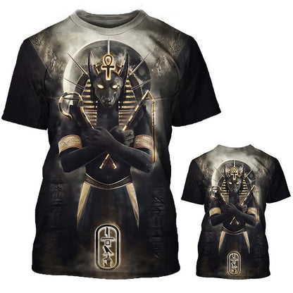 Retro Egyptian Pharaoh Print Summer Men&