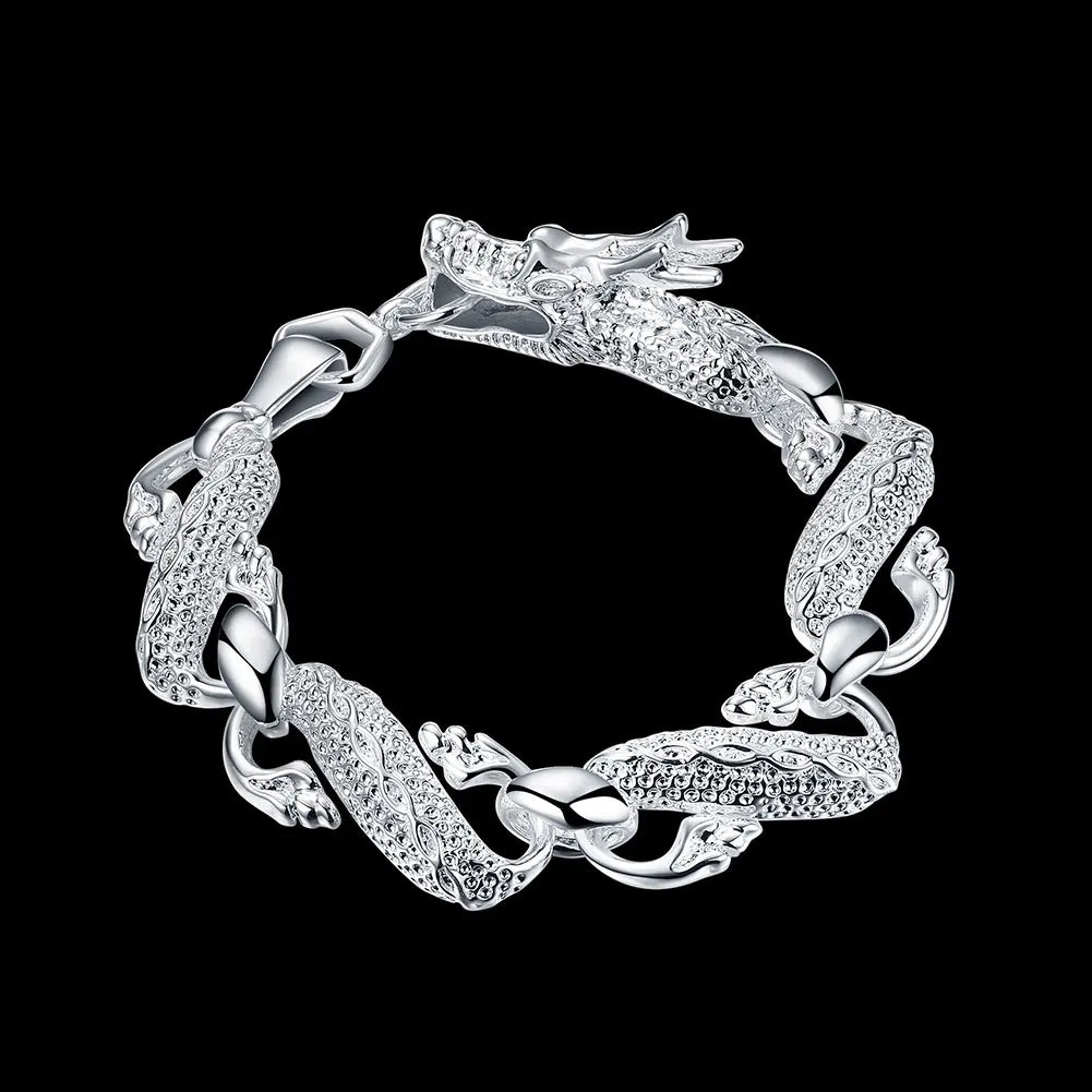 Hot Charms Big Dragon 925 Sterling Silver Bracelets