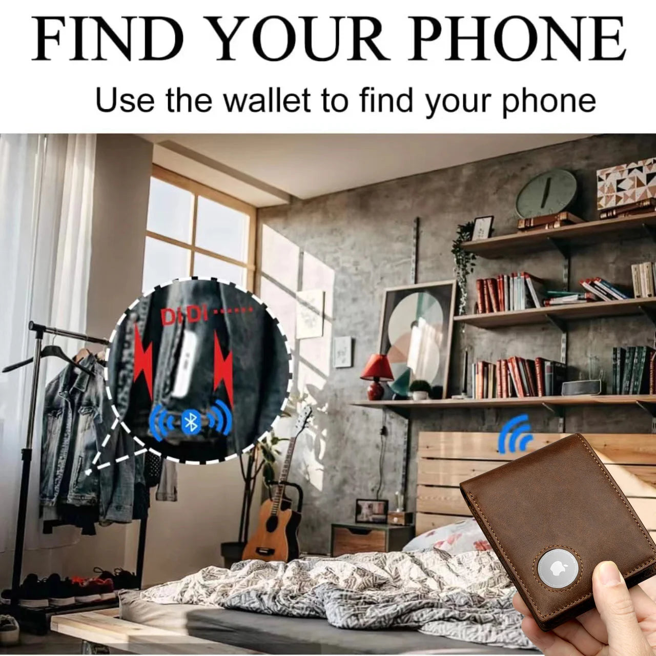 Airtag Wallet For Men Leather Mens.