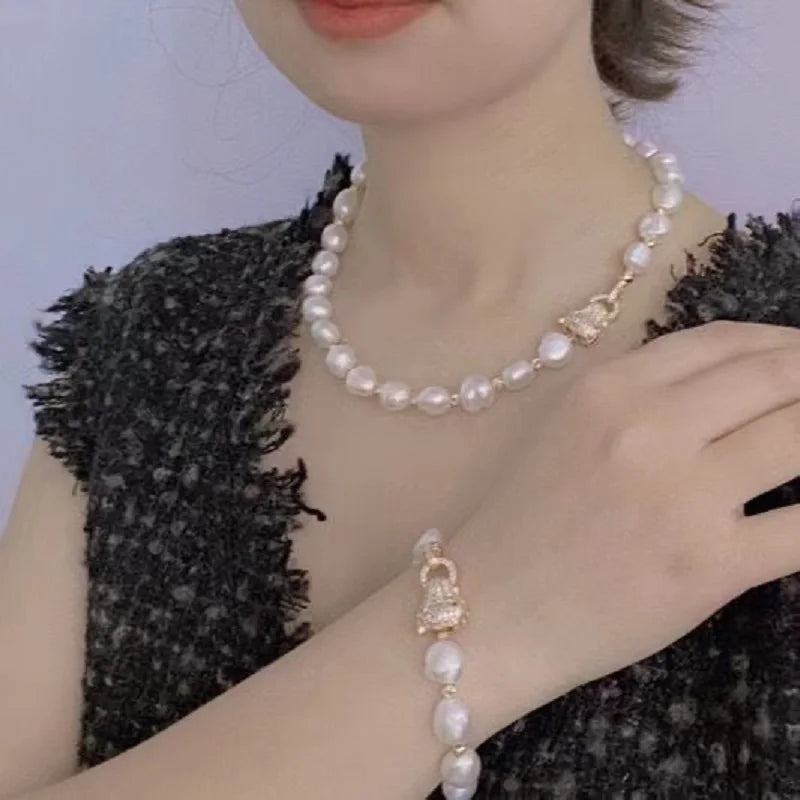 Product Description and Features for 10-11mm Baroque Pearl Jewelry Set