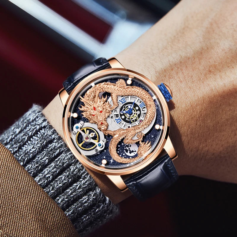 Reloj Hombre Luxury Dragon Mechanical Watches for Men