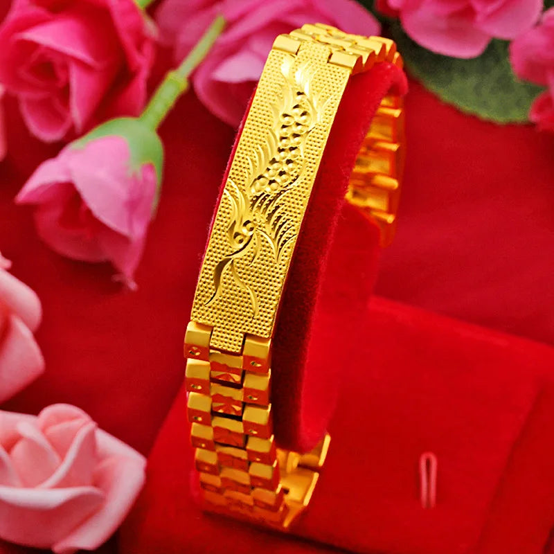 Gold Color Dragon Phoenix Shape Watch