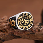 Vintage Unique Egyptian Eye of Horus Rings Punk Stainless Steel Ankh Cross Ring for Men Women Amulet Jewelry Gifts Wholesale