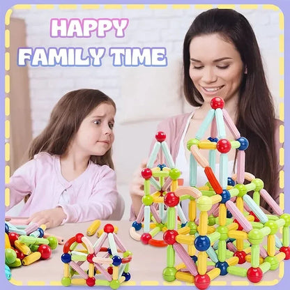 Magnetic Building Sticks Blocks Toys 3D Magnet Building Puzzle Gift for Kids Montessori Toys Preschool STEM Educational Sensory