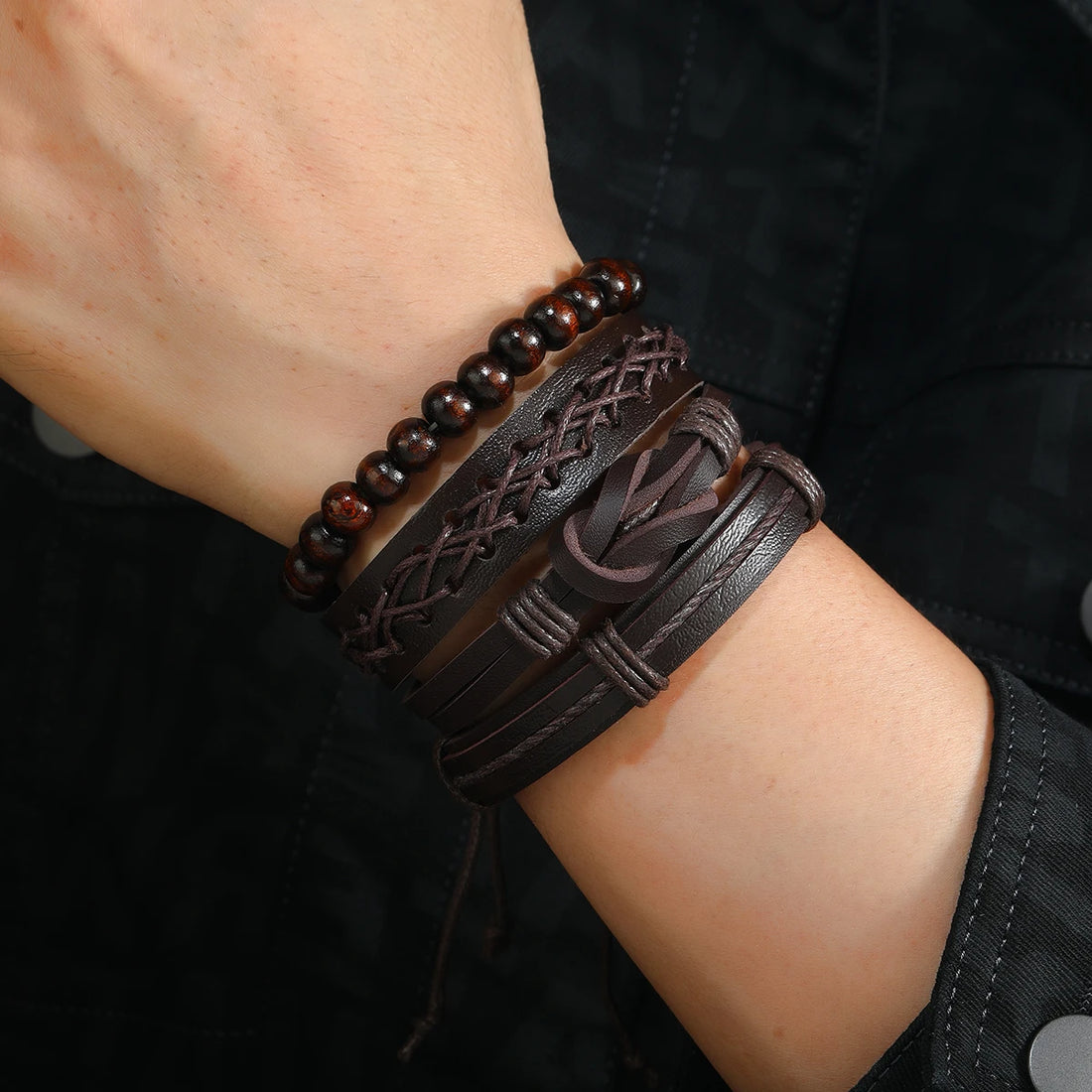 Vintage Leather Bracelet Men.