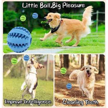 Dog Toy Ball Interactive Rubber Balls Puppy Chewing Toys Pet Tooth Cleaning Ball Cats Pets Food Treat Feeder Silicone Balls Toy