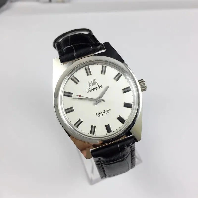 Shanghai Manual Mechanical Watch for Men Hand Wind Wristwatch.