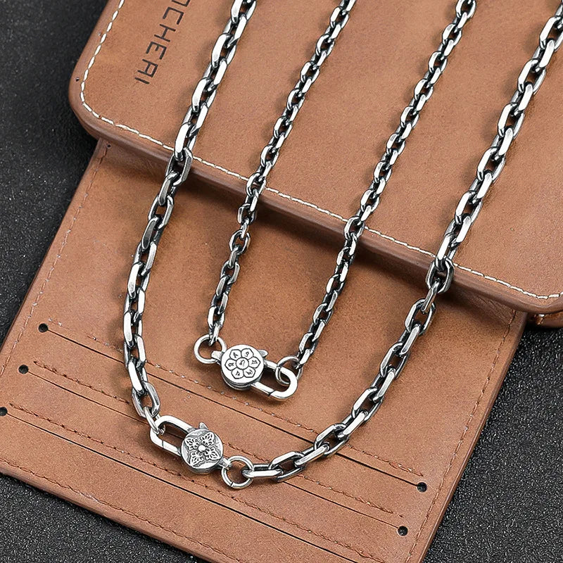 Silver Jewelry Retro Necklace for Men and Women