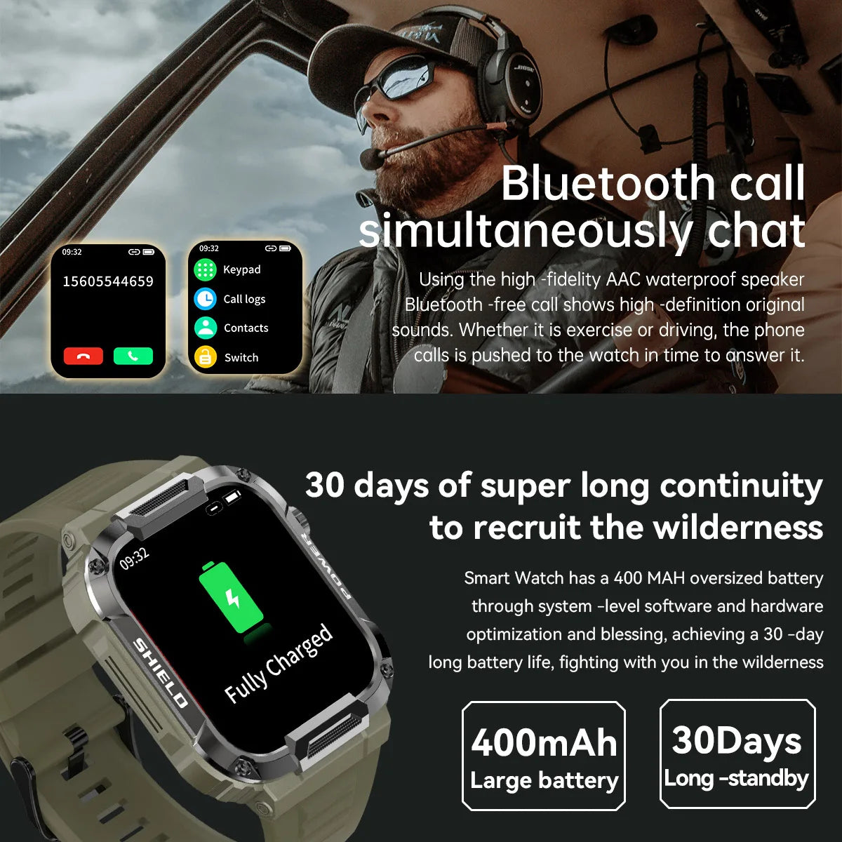 Men Smart Watch Military Healthy Monitor.