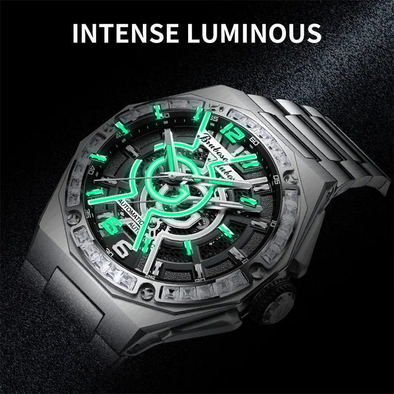 Men's Mechanical Watch Stainless Steel Dial Business.