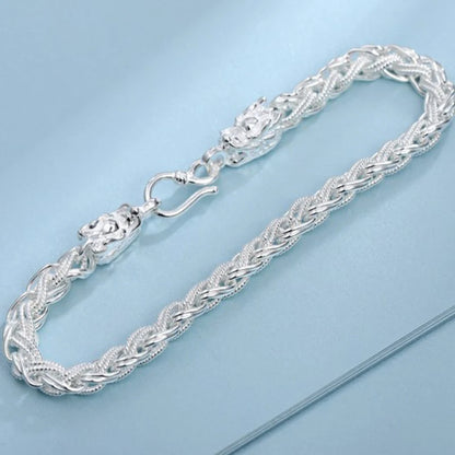 Pure Silver Bracelet Women Men Dragon.