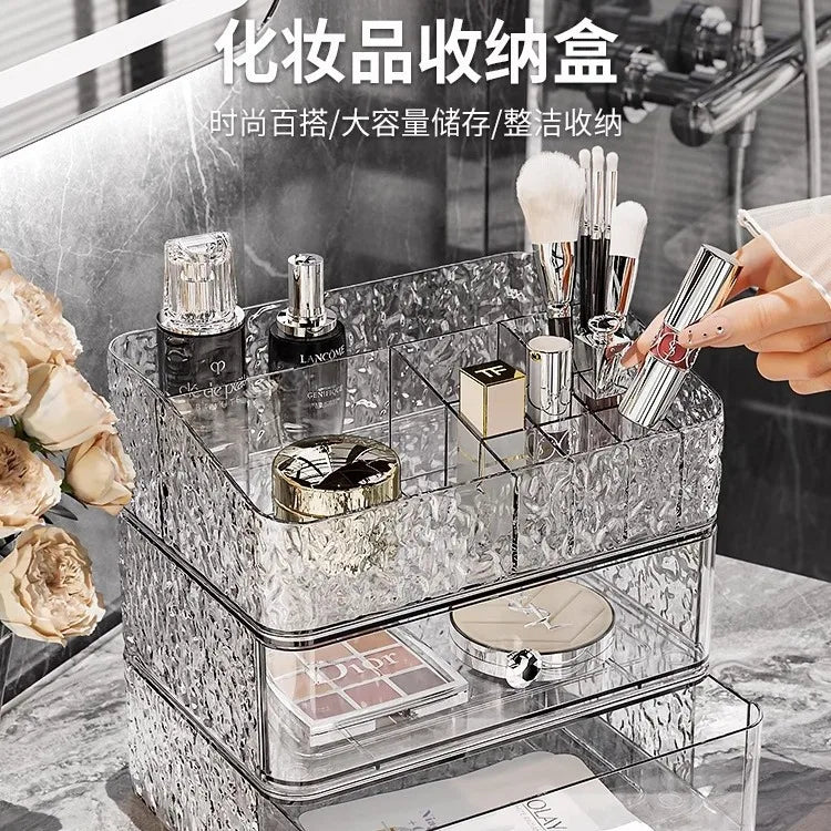 Cosmetic storage box dustproof transparent desktop dressing table lipstick skin care products high-end storage rack acrylic box