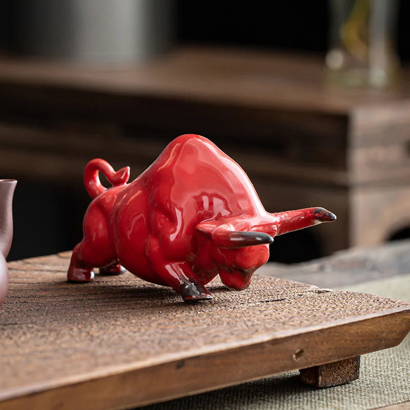 Creative Ceramic Bull Decoration.