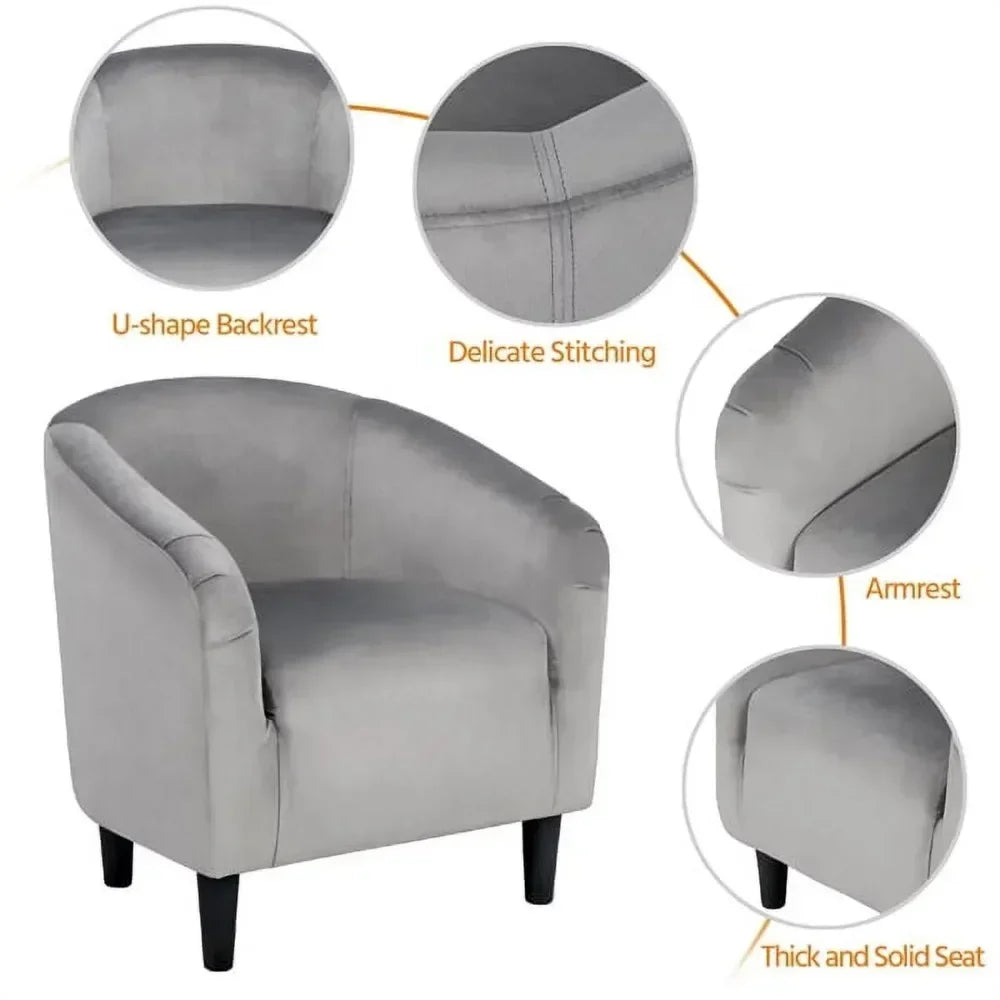 Chair Sofa, Upholstered Velvet Club Accent Chair for Living Room, Morrocco Furniture Sofa