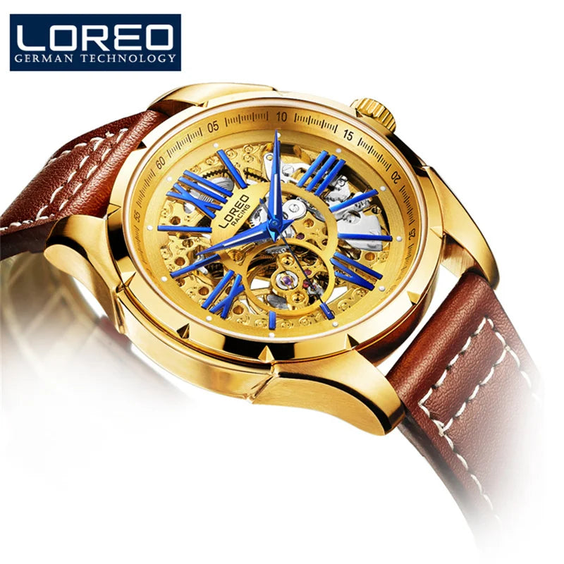 LOREO Luxury Automatic Watch Men Skeleton.