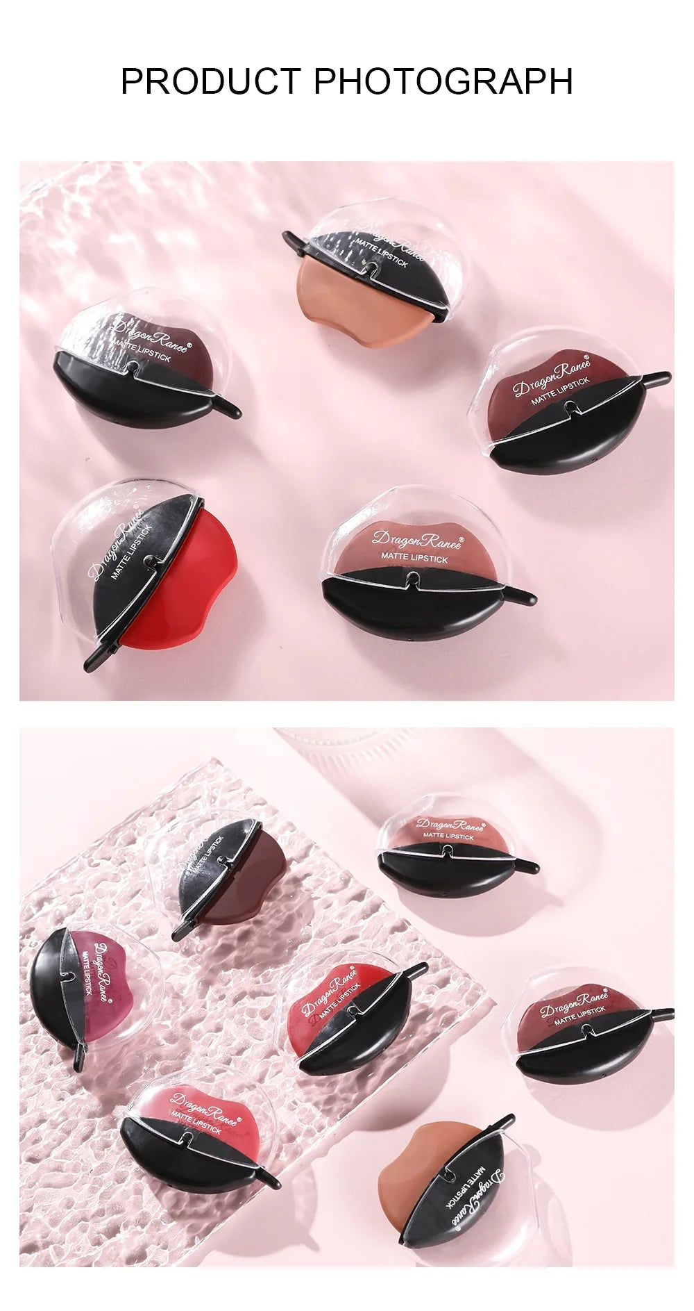 Lip-shaped Lipstick Makeup Temperature Color.