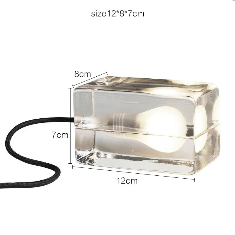 Modern Transparent Glass LED Table Lamp.