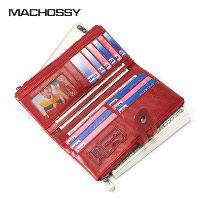 Women Wallets Genuine Leather Ladies Long Clutch Wallet Leather Card Holder Classic Female Purse Brand Wallet For Women