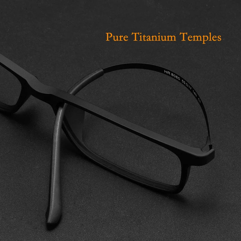 YIMARUILI Ultralight Super Flexible Temples Fashion Plastic Titanium Square Myopia Optical Prescription Glasses Frame Men HR8085