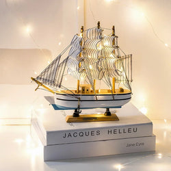 New Wooden Sailboat Model Office Living Room Decoration.