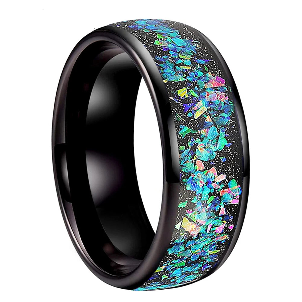 Richard Beautiful Galaxy Opal Ring Tungsten