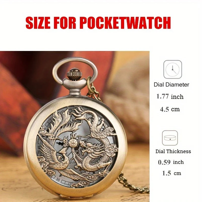 Retro Double Dragon Pocket Watch: A Timeless Gift for the Man in Your Life