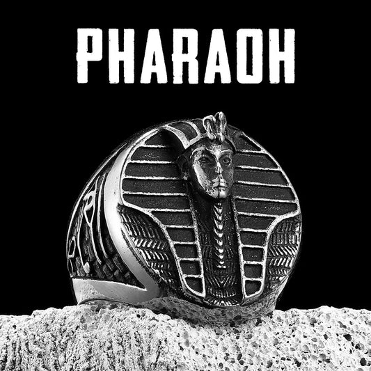 Egyptian Pharaoh Amulet Men Rings Stainless Steel Women Jewelry Vintage Punk Rock Cool Stuff Fashion Accessories Gift Wholesale