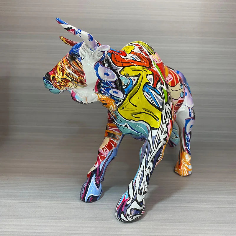 Nordic Creative Wall Street Resin Bull Figurine.