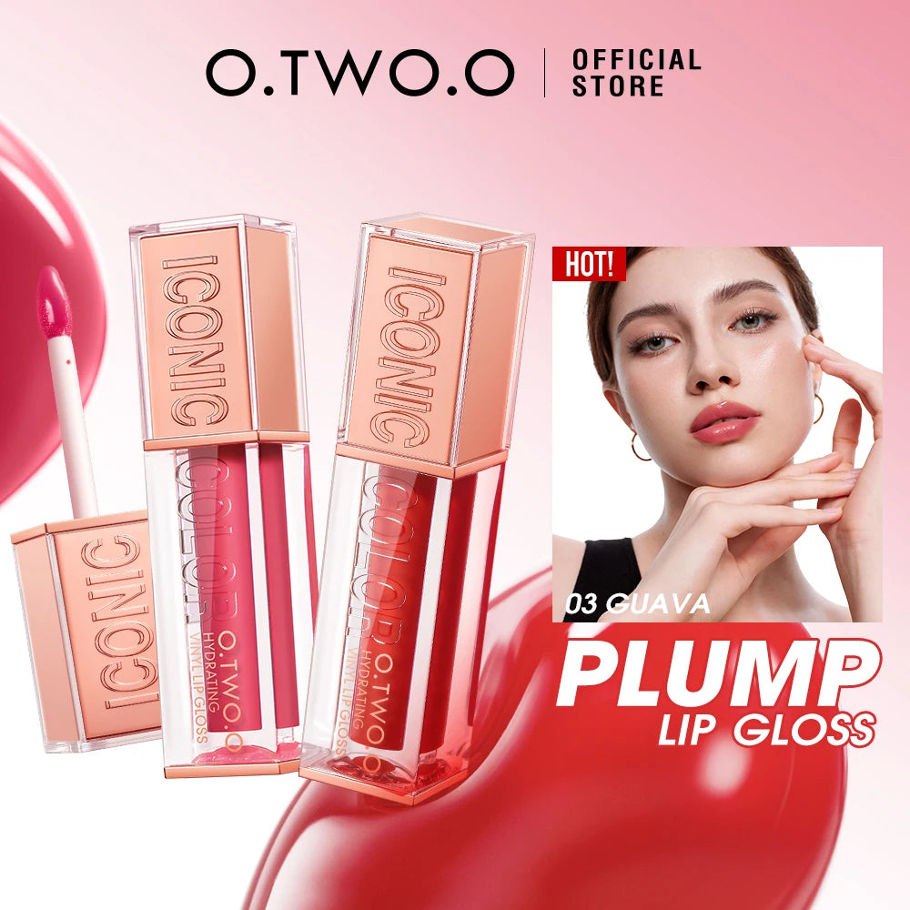 O.TWO.O Lip Gloss Lip Tint Moisturizing Long Lasting Glow Lightweight Hydrating  Non-Sticky Plump Red High-shine Lip Makeup