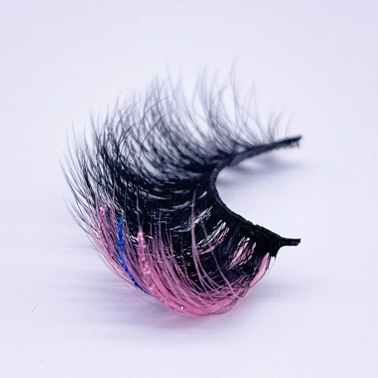 New glitter ombre Colored Lashes 20MM Mink Lashes Wholesale Dramatic Colorful Natural Eyelashes Extension Make up Fake Eyelashes