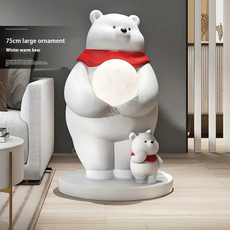 Polar Bear Moon Lamp Large Floor Decoration.