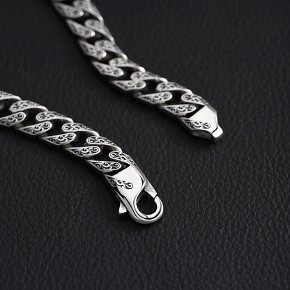 Silver Cuban Bracelet Men&