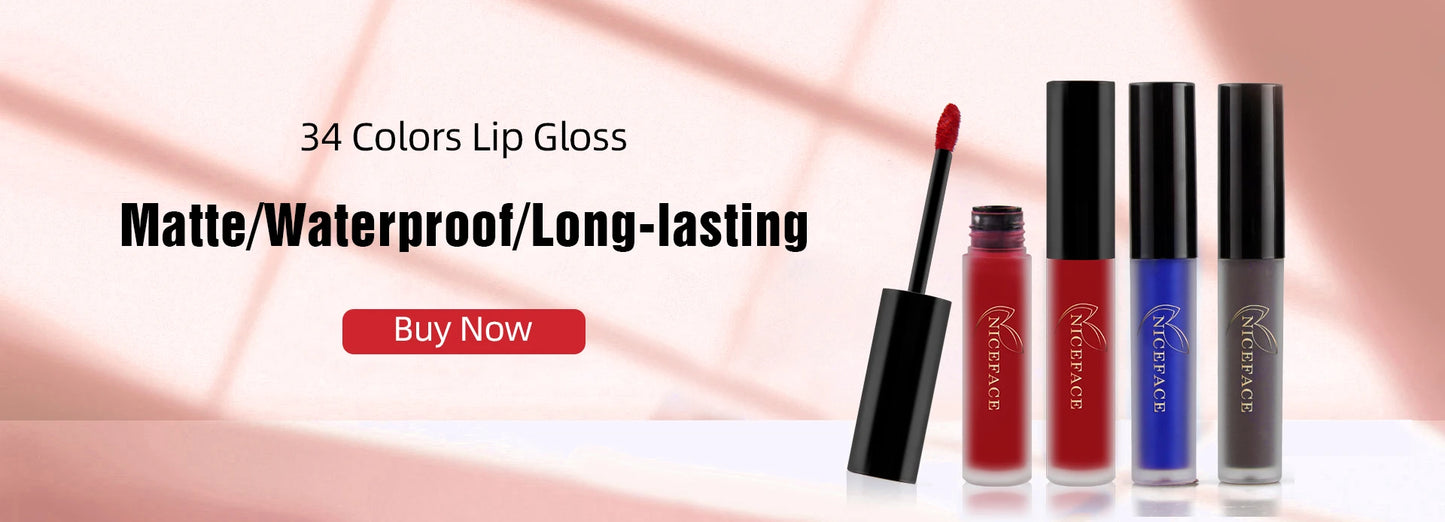 Matte Liquid Lipstick Waterproof Long Lasting Velvet Lip Gloss Tint Tube Matte Nude Pigment Red Black Makeup Cosmetics Lipsticks