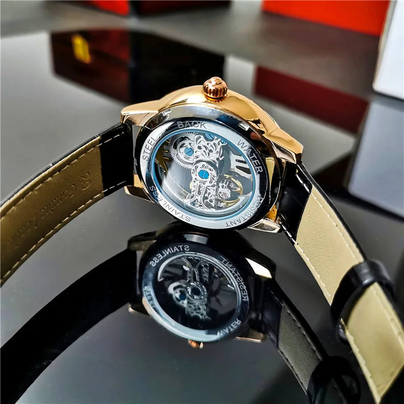 Men Mechanical Watches Luxury Transparent Automatic.