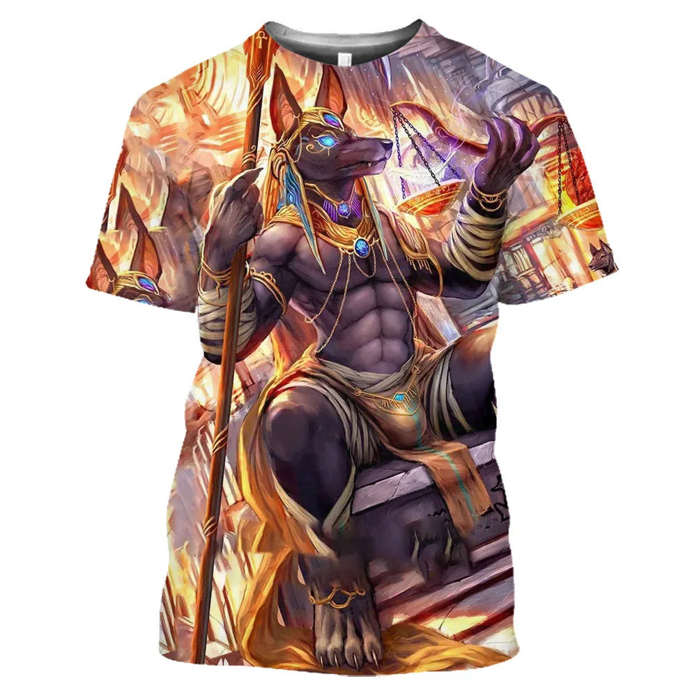 Egypt Civilization Printed T-shirt Men Summer Male.