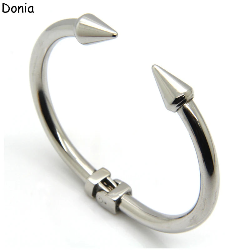 Donia Jewelry European and American Fashion Four Color Arrow Adjustable Titanium Steel Rivet Bracelet Punk Bracelet