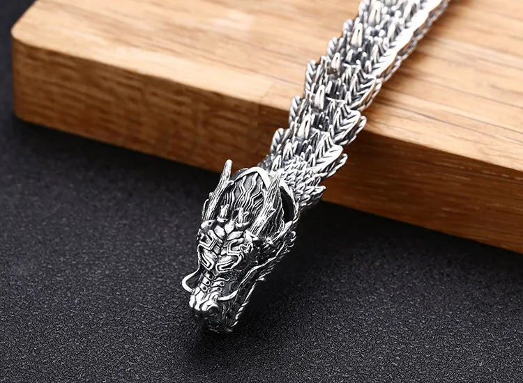 Handcrafted 100% 925 Sterling Dragon Bracelet.