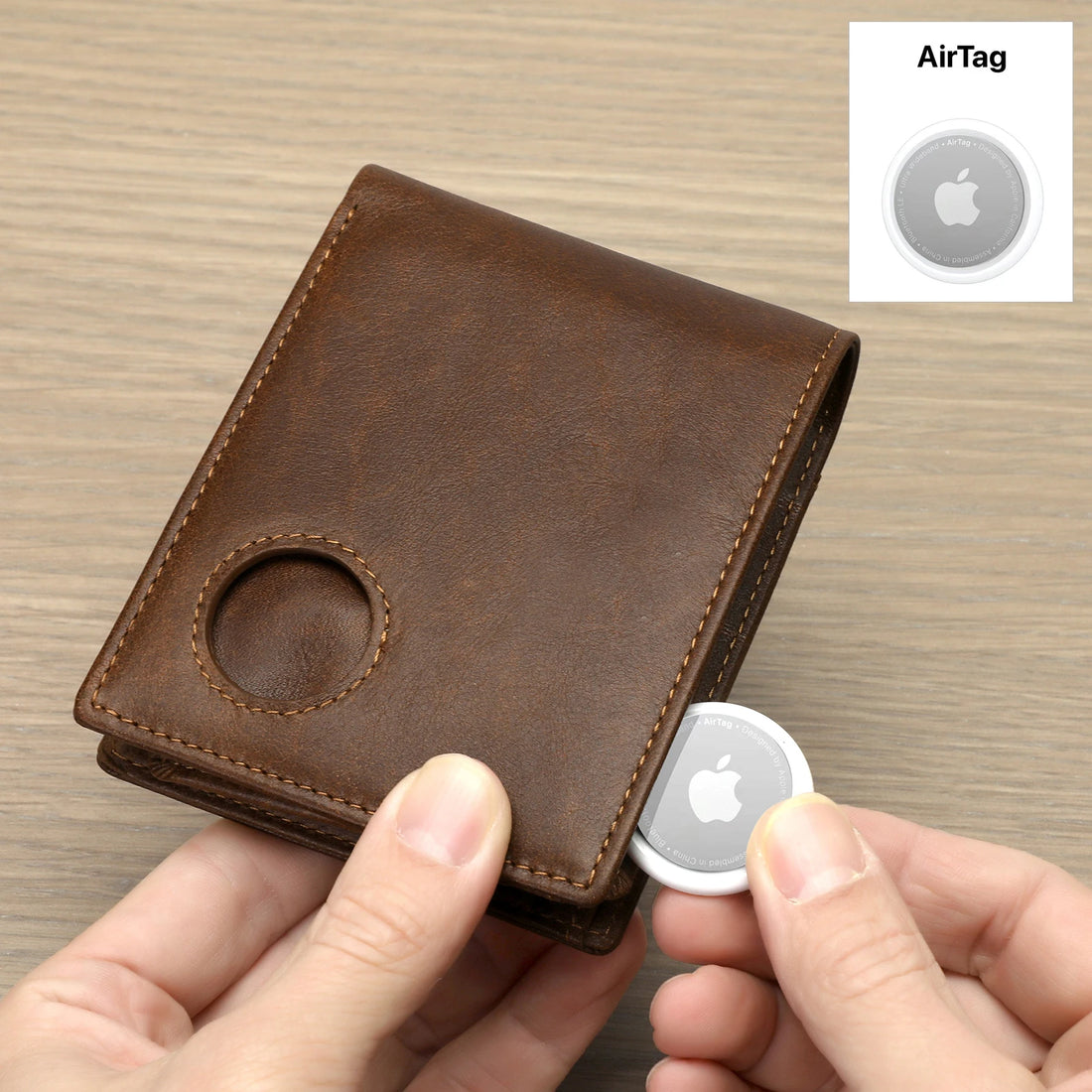 Airtag Wallet For Men Leather Mens.