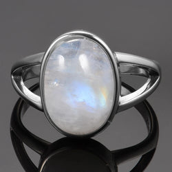 Silver Ring Natural Moonstone