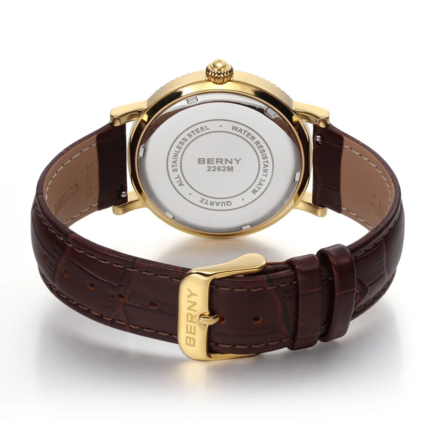 BERNY Men's Luxury Moon Gold Business.